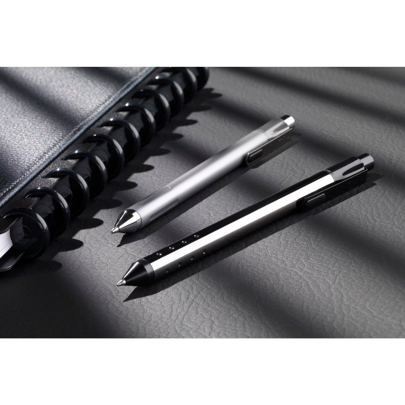 TUL Fine Writing Solid Metal Barrel Retractable Gel Pen With 2 Refills, Medium Point, 0.7 mm, Gunmetal Gray Barrel, Assorted Ink Colors - Image 4
